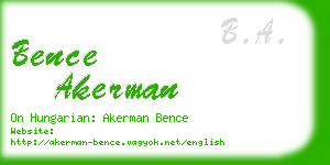 bence akerman business card